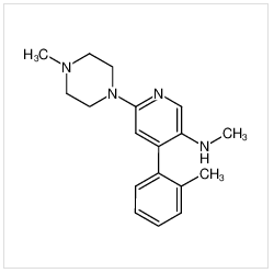 N-甲基-4-(2-甲基苯基)-6-(4-甲基-1-哌嗪基)-3-吡啶胺|290297-25-5 